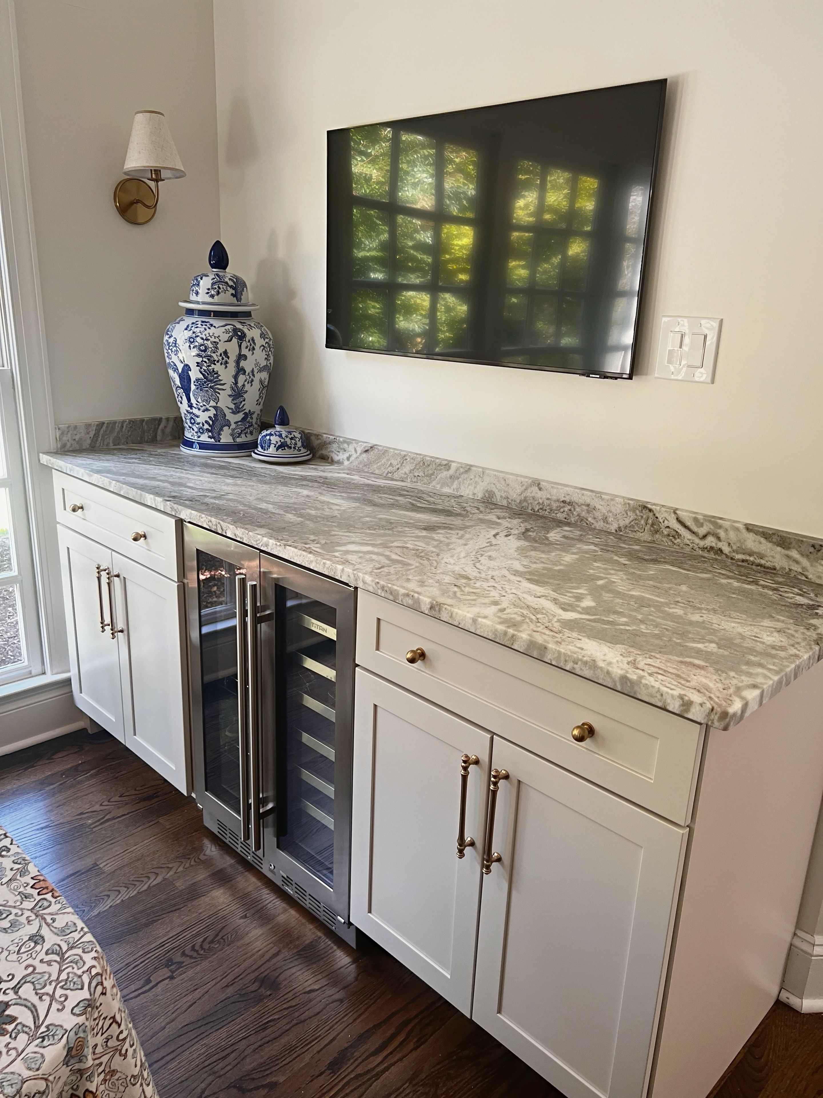 Custom built-in bar station renovation